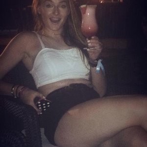 Sophie Turner ultra short shorts with sexy ass